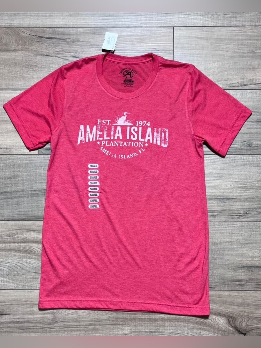 Instant Classic Womens Amelia Island Florida Short Sleeve Shirt Small Red
